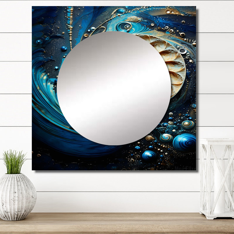 Wiechmann - Miroir décoratif mural Nautilus pour chambre à coucher, 29 po x 29 po