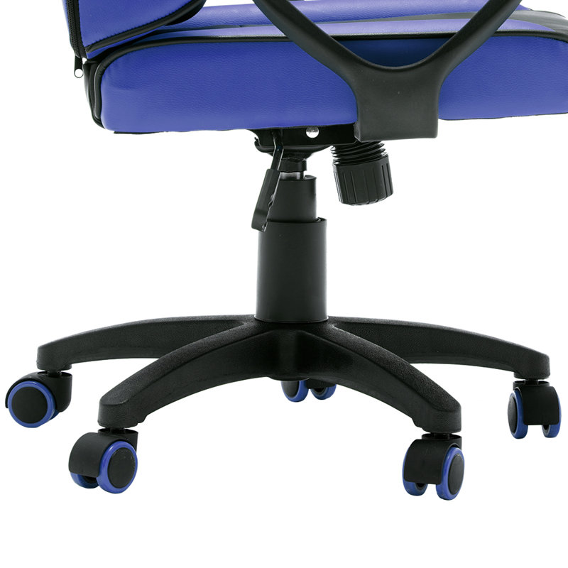 Inbox Zero Adjustable Swiveling PC & Racing Game Chair, Black/Blue