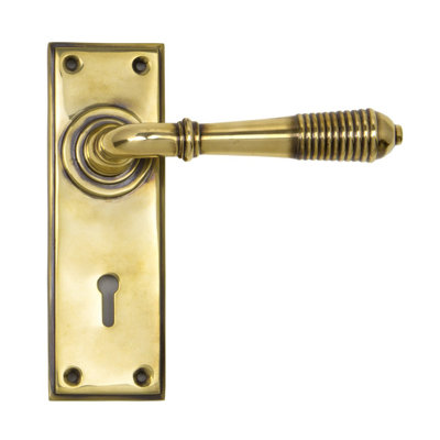 Reeded Lock Door Handle Kit