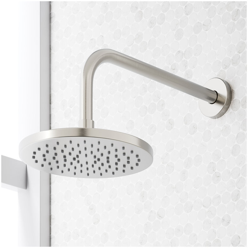 Vassor Thermostatic Shower System With Slide Bar and Hand Shower - Brushed Nickel, Brushed Nickel