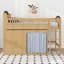 Loft Bed With Storage Wardrobe & Cabinet, Solid Wood Mid Century Modern Loft Bed With LED,Storage & Ladder, Guardrails-1645403146-1645403149