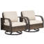 Canapé de patio 2 pièces en osier tissé à la main avec coussin et coussin