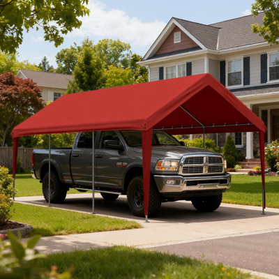 10' X 20' Carport Replacement Top Canopy Cover, Waterproof And UV Protected Garage Car Port Cover With Ball Bungee Cords