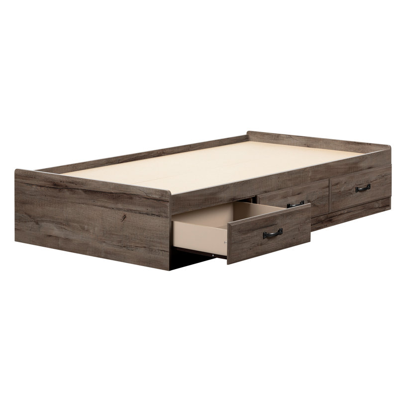 Asten Kids Platform with Drawers, Twin, Fall Oak