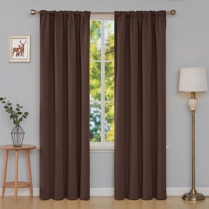 Maksymilan Room Darkening Curtain Pair, 38" W x 84" L, Gray
