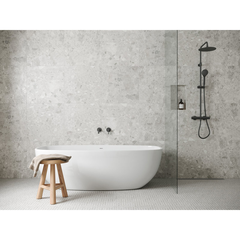 Celeste Marble Mosaic Wall & Floor Tile, Nero Marquina/Calacatta Losanna