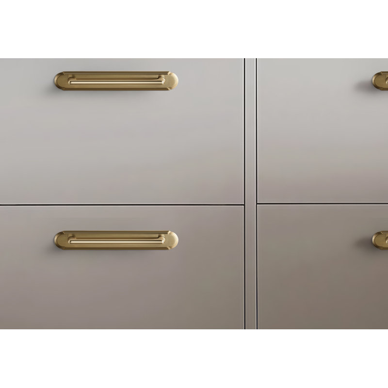 Poignée barre classique avec panneau arrière, 5", Bronze champagne