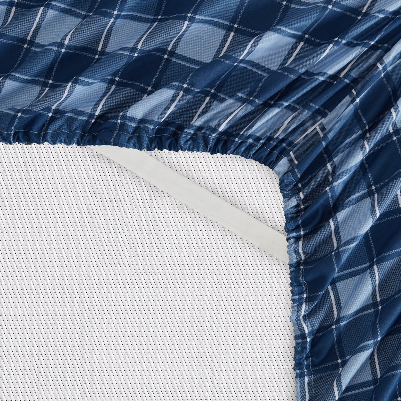 Ultra Soft Microfiber Sheet Set, Blue Plaid, Twin XL Sheet Set with 2 Pillowcases