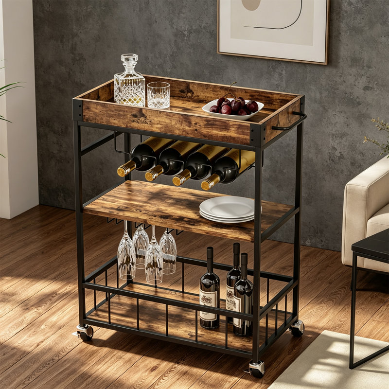 Bar Cart, 3 Tier Serving Trolley