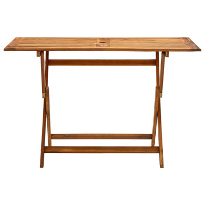 Sandown Rectangular Acacia Solid Wood Outdoor with Umbrella Hole Dining Table - 120 cm W 70 cm D