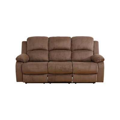 79" Premium Fabric Reclining Living Room Sofa With Drop Down Table And Cup Holders