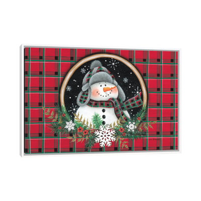«Snowflake Snowman Portrait», reproduction d'art sur toile encadrée