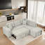 Canapé-lit modulaire escamotable avec repose-pieds mobile, ports USB et table rabattable avec porte-gobelets-1010745744