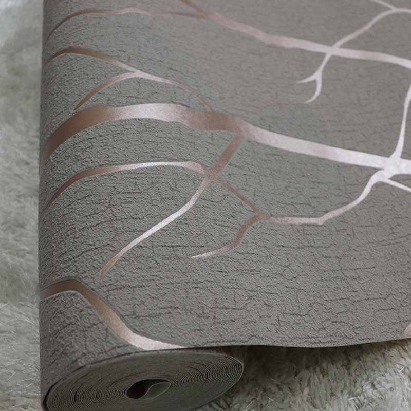 Rouleau de papier peint texturé l 33 pi x p 20,5 po Wilmoth, Gris / Or