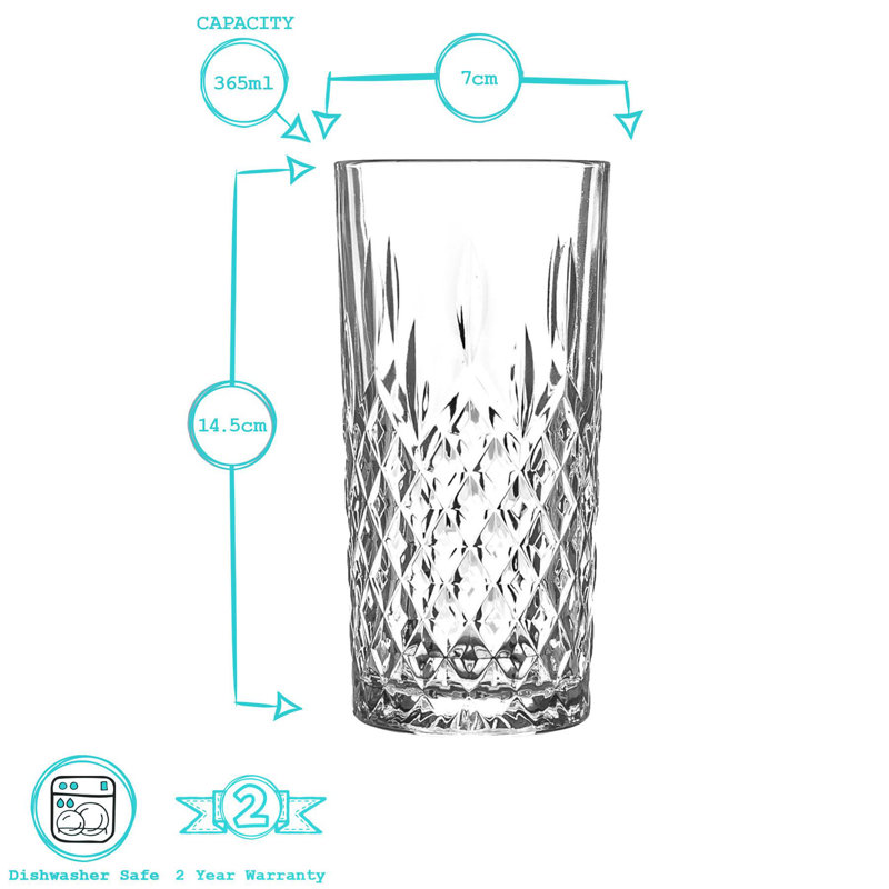 365ml Drinking Glass, 6