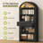 70.3" Tall Arched Bookshelf, 6-tier Book Shelf With Led Lights, Freestanding Display Rack, Farmhouse Arched Bookcase With Open Shelves and Drawer-954591859