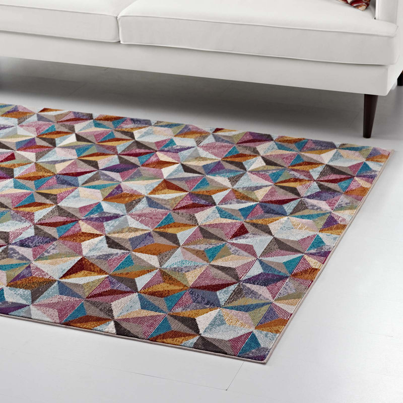 Modway Arisa ful Geometric Hexagon Mosaic Area Rug, Rectangle 4' x 6'