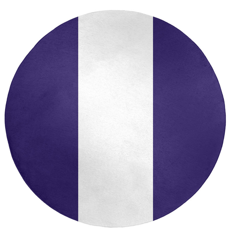 Tapis de zone en poly-rayures baltimore retour foote, Rond 5 pi