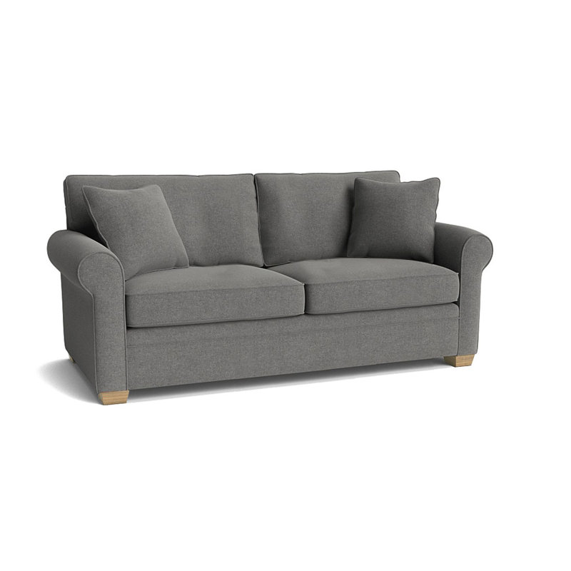 Quaker Upholstered 77'' Sofa Bed, Bennett Charcoal Performance, Unfinished