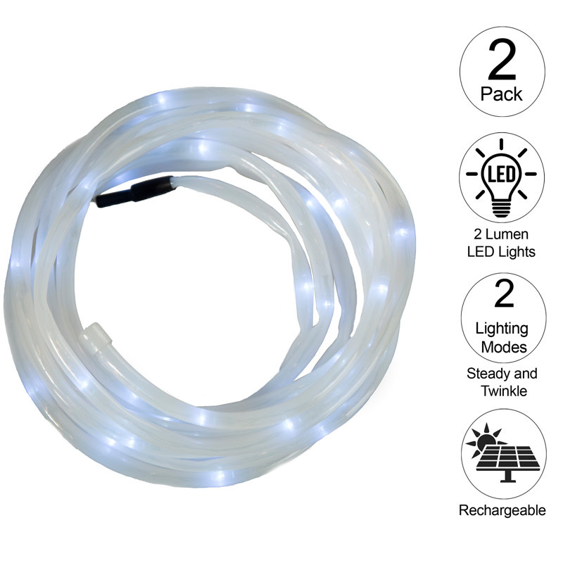 Kenithia Outdoor 100 - Bulb 23'' Solar Powered LED Rope String Light
