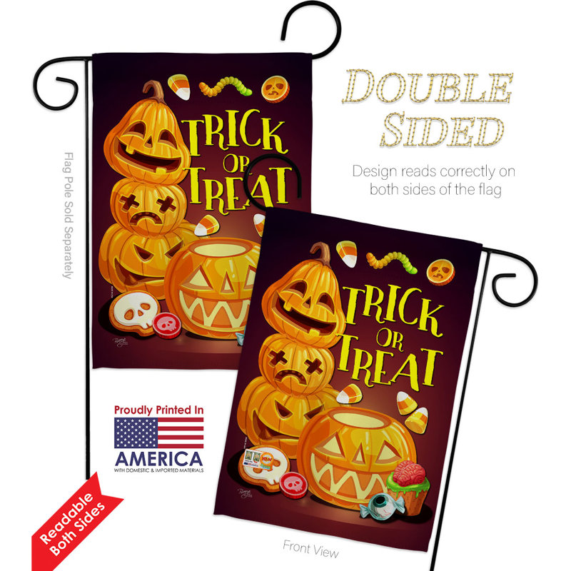 Drapeau de jardin en polyester H 19 po x l 13 po Spooky Sweet Garden