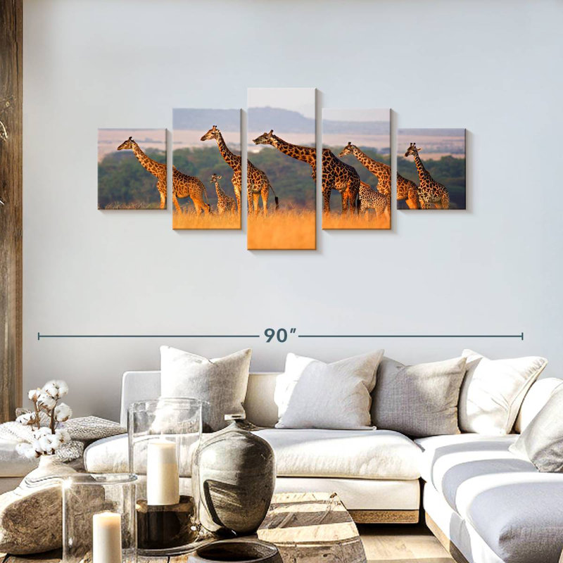 Girafe, voyage en famille, H 30 po x l 68 po