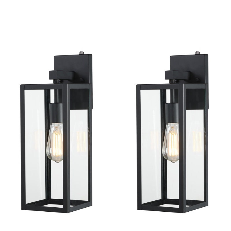 Tornillo 1-Light Outdoor with Dusk to Dawn, 17.3" H x 6" W x 7" D, Matte Black