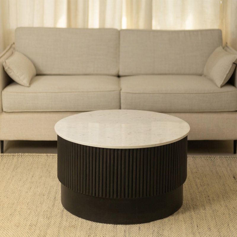 Enzo Pine Wood Base & Gunuine Marble Top Coffee Table