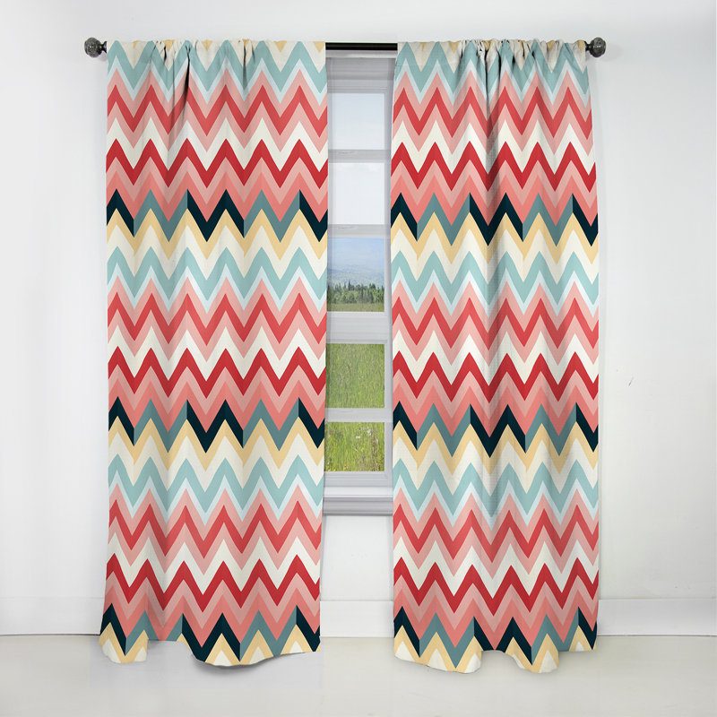 Motif à chevrons moderne et chic - Rideau à chevrons - Rideau occultant à chevrons - 1 panneau, L 52 po x L 108 po