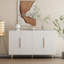 Modern Buffet Console Table, Fluted Design, Adjustable Shelves for Living Room - White