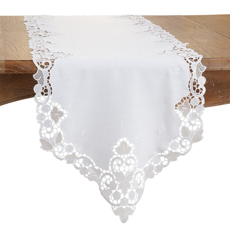 Runner_Lace Design Dining Table Runner, White