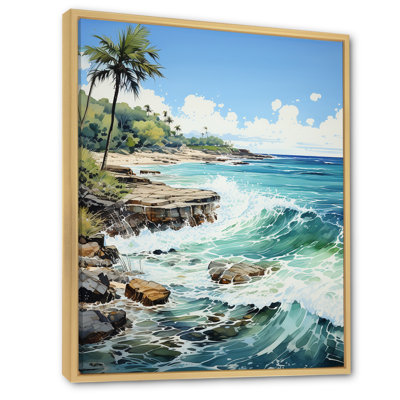«Azure Seascape Palms Horizon III», reproduction sur toile