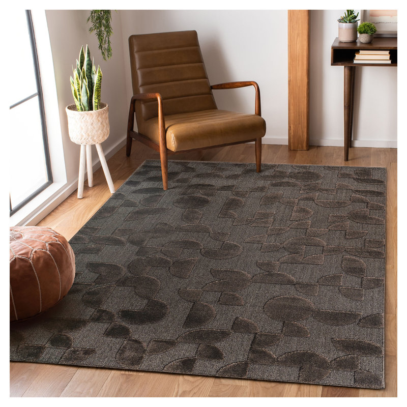 Tapis brun clair en polypropylène turque Step-Step de la collection Step, Rectangle 6 pi 7 po x 7 pi 9 po