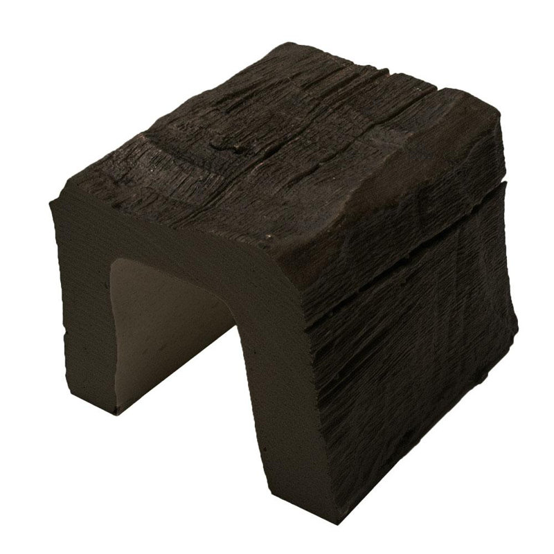 Échantillon de poutre en faux bois taillé à la main 5 po x 5 po x 6 po, Noyer foncé