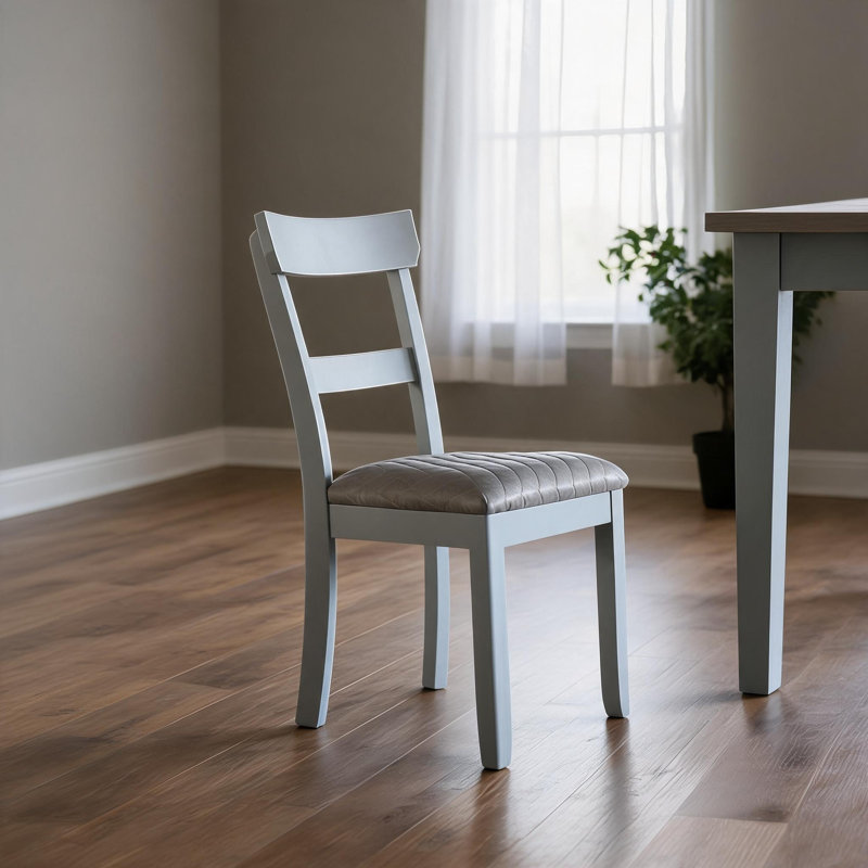 Ensemble de 2 chaises d'appoint rembourrées en tissu aux tons gris pour salle à manger et salon