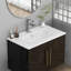 Lavabo de salle de bain en céramique 30 po pour meuble-lavabo moderne au design minimaliste