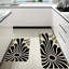 Tapis de cuisine antidérapant noir et beige style abstrait 2 pièces