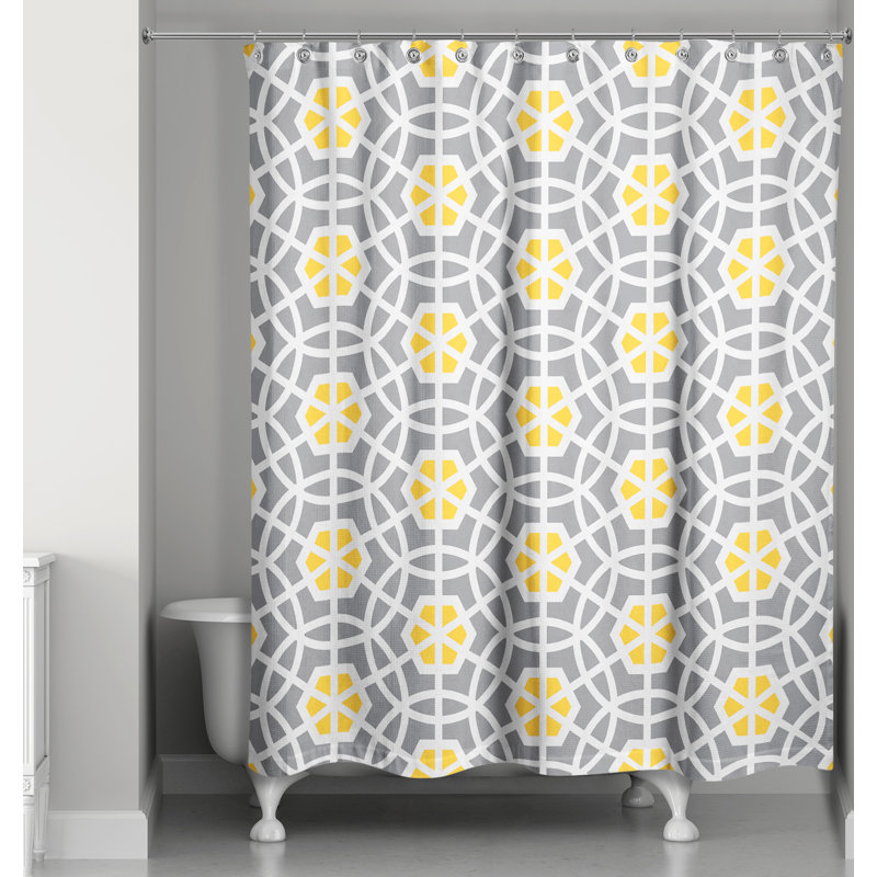 Rideau de douche simple geo cercles Pante Macassar, Gris