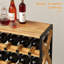 Support à vin pour 20 bouteilles, plancher autoportant avec plateau en bois, étagère de rangement à vin à 5 niveaux sans oscillation, support à bouteilles modulaire empilable pour la cuisine, la cave et le salon