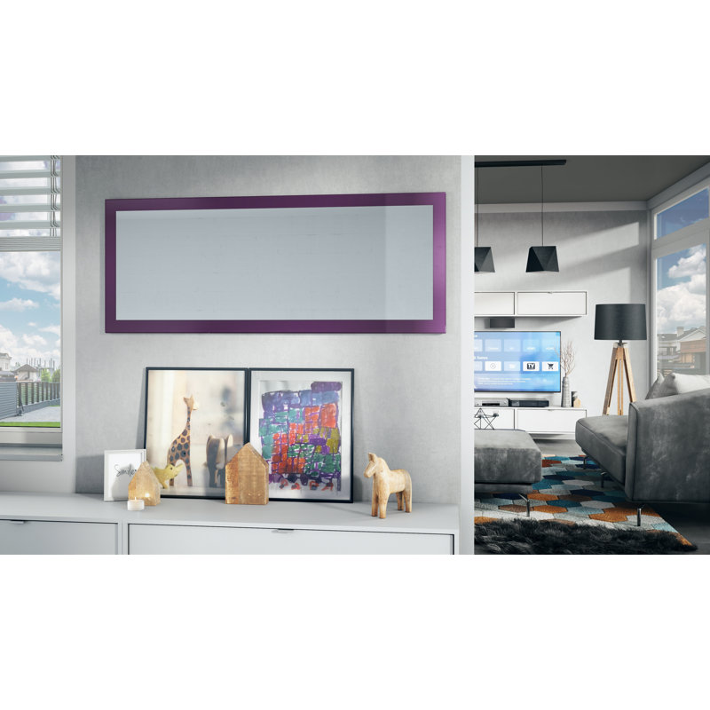 Comptche Engineered Wood Flat Wall Mirror, 139cm H x 55cm W, High-Gloss Blackberry