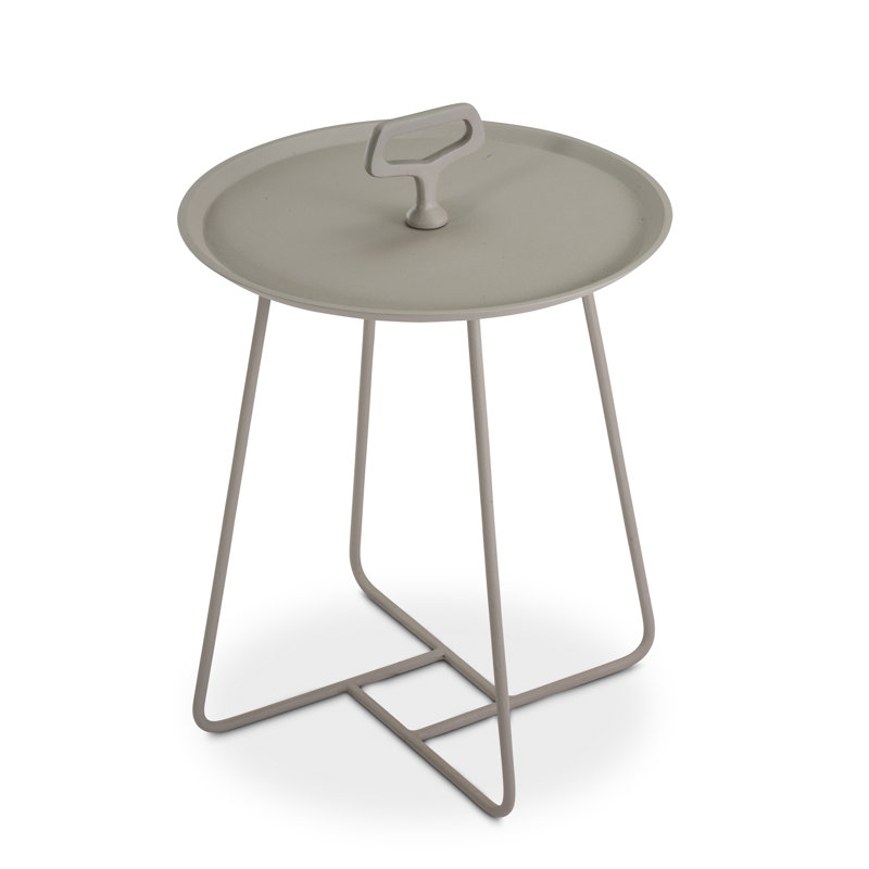 Wilcox Outdoor Round Side Table, Taupe