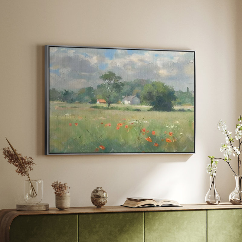 «Vintage Landscape - CCLXI» sur toile, Argent, H 27 po x l 41 po