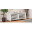 Banc de rangement à volets vieillis avec placage d'acacia pour le charme rétro du salon, entrée (blanc)-84258571