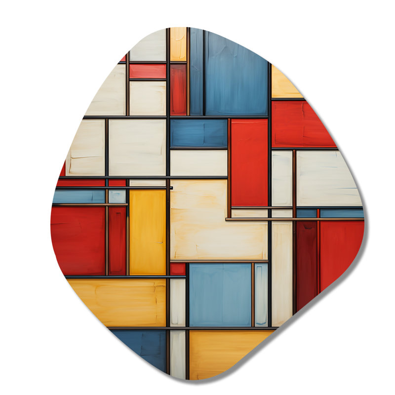 «Geometric Abstraction Composition II», art mural abstrait géométrique en métal, sculpture murale en métal Freeform