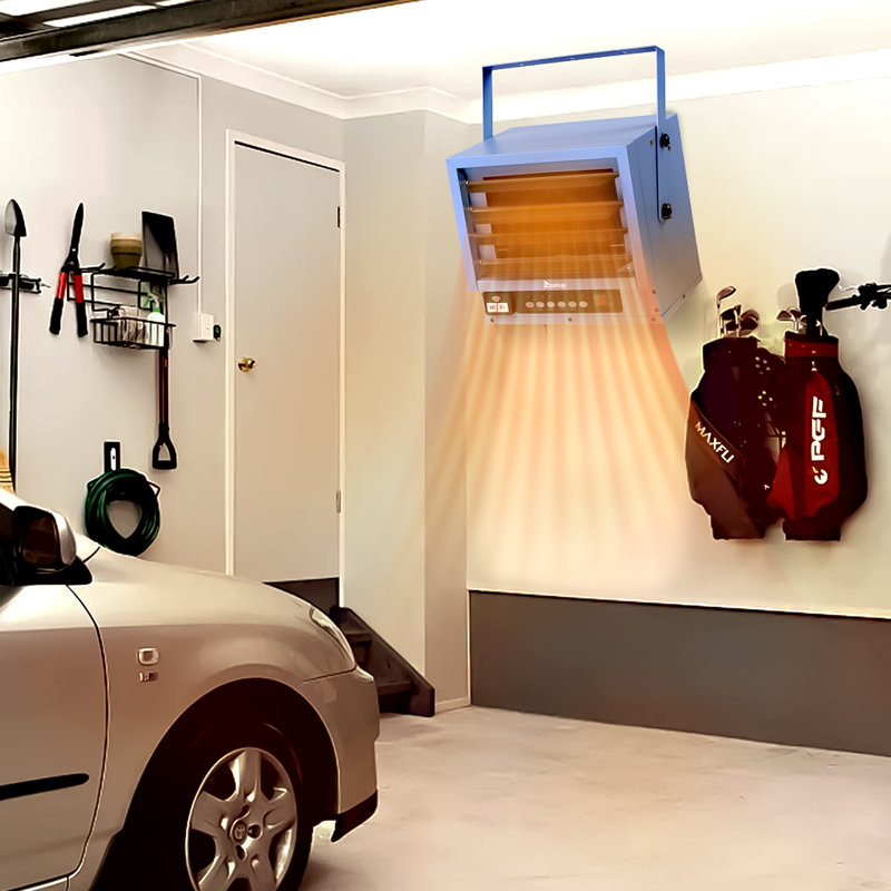 Chaufferette de garage électrique 240 volts avec télécommande et fonction Wi-Fi, 20.83, Bleu, 5,000