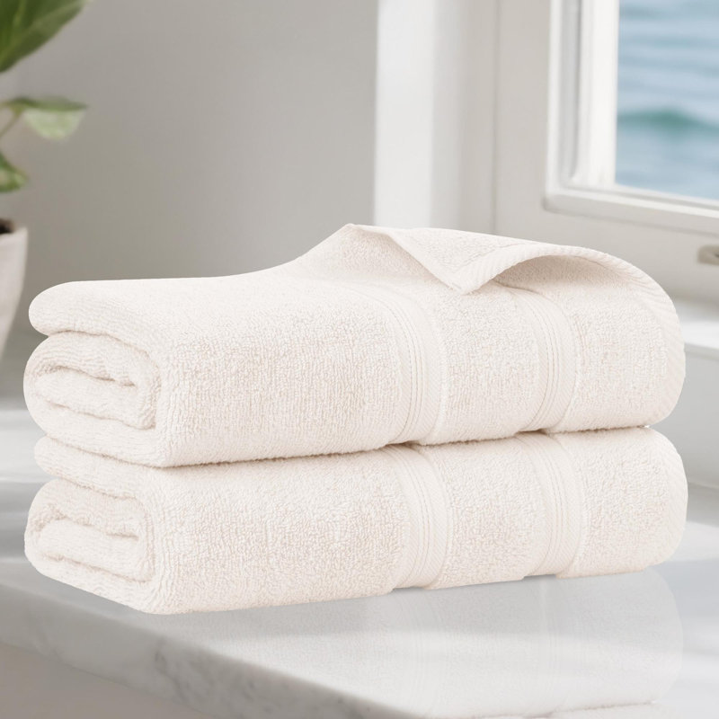 Smart Quick-Dry Zero Twist Cotton Bath Sheets, Set Of 2, Ivory
