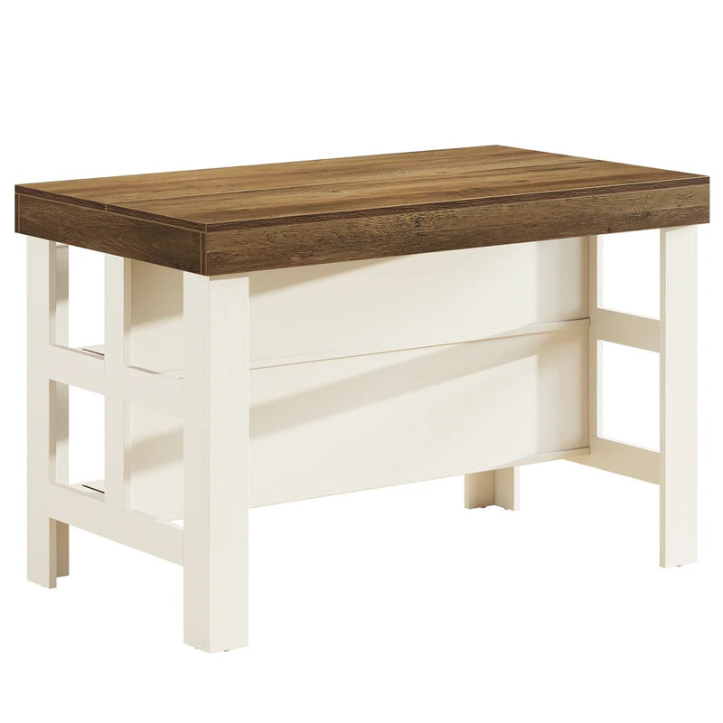 Bar Table - Engineered Wood - 1 Piece - Bar Table - Brown - Multi-Tier Storage