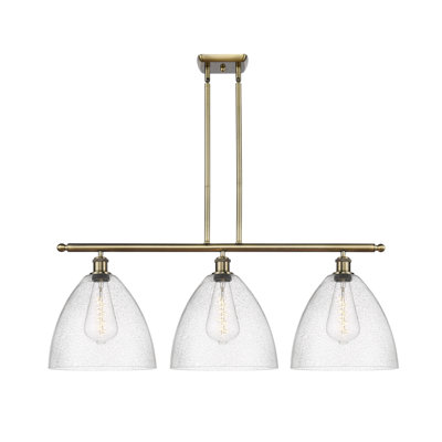 Luminaire suspendu linéaire à 3 lumières pour îlot de cuisine Ambrie
