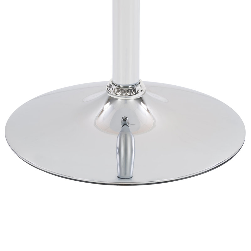 Table de salle à manger à hauteur de comptoir Galilea 23,8 po, Argent argent, Blanc