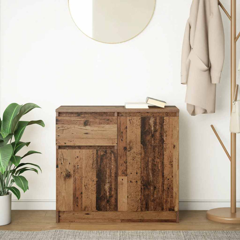 Sideboard With Drawer 71X35x65 Cm Engineered Wood, Old Wood